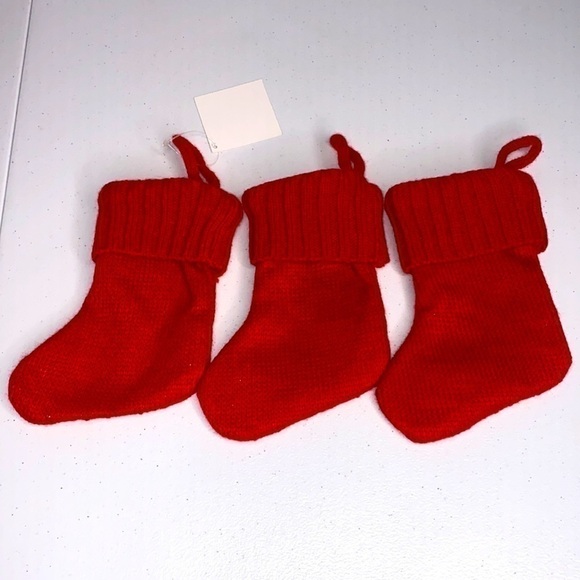 Lot of 3 NEW Red Mini Stockings - Picture 3 of 3